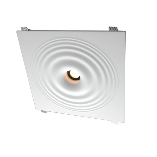 KinyanForm Plaster Moon Ceiling Light – Slimless Recessed or Wall-Mount Fixture with LED Strip